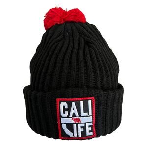 Black California Republic Cali Life Thick Winter Beanie Ski Cap Snowboard Hat